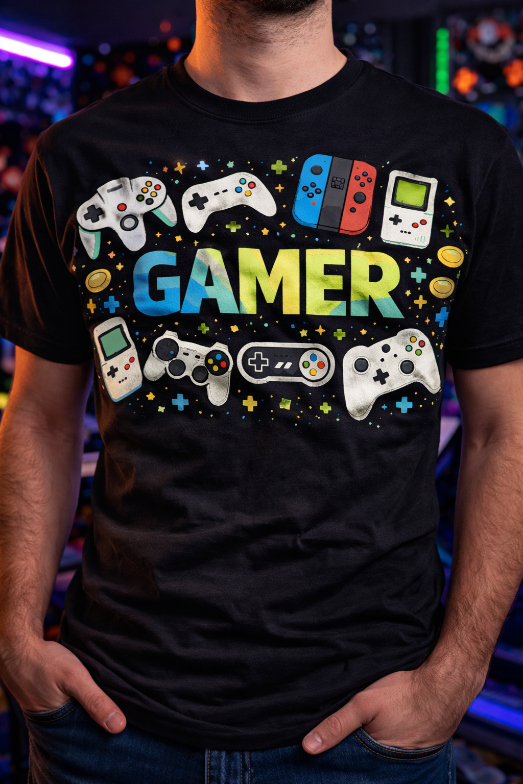 Gamer Printed T-Shirt – Cool Gaming Graphic Tee for Gamers