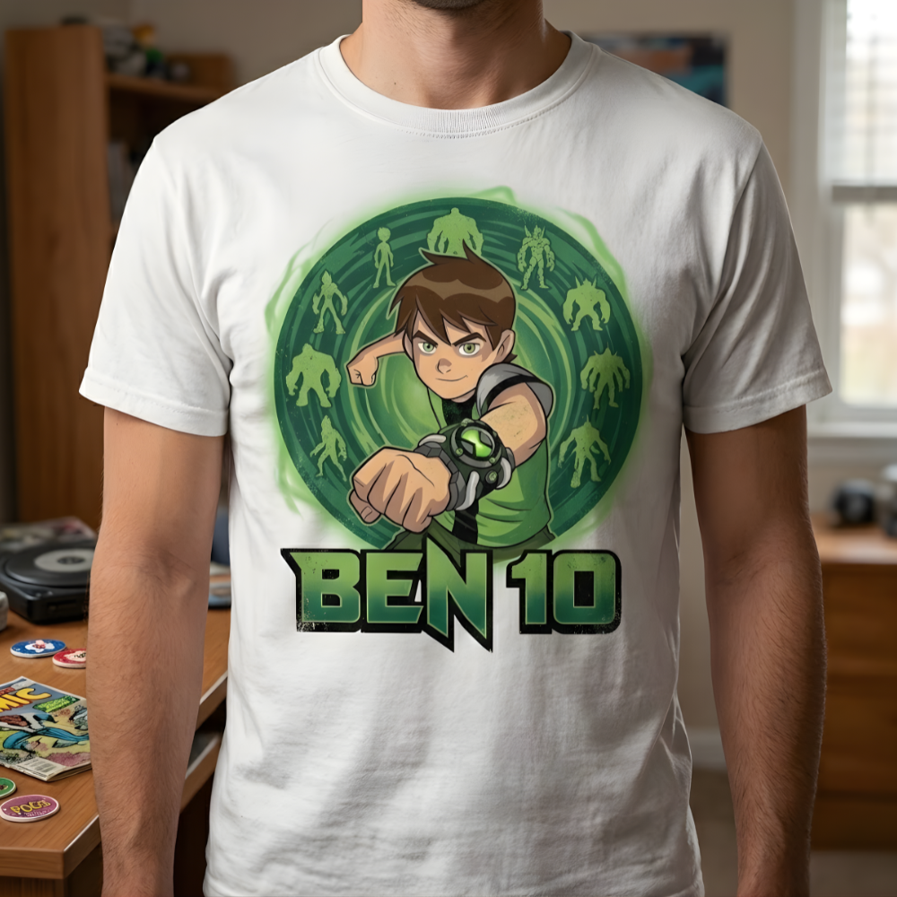 Ben 100 Cartoon Graphic Printed T-Shirt for Men