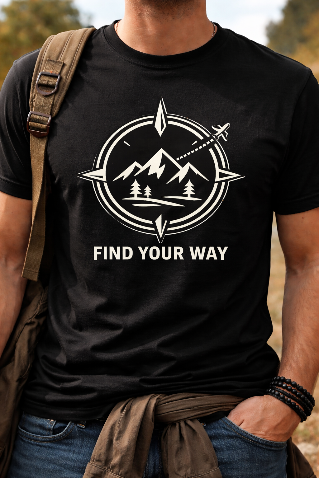 Find Your Way Printed Travel Wear T-Shirt | Inspirational Adventure Graphic Casual Tee