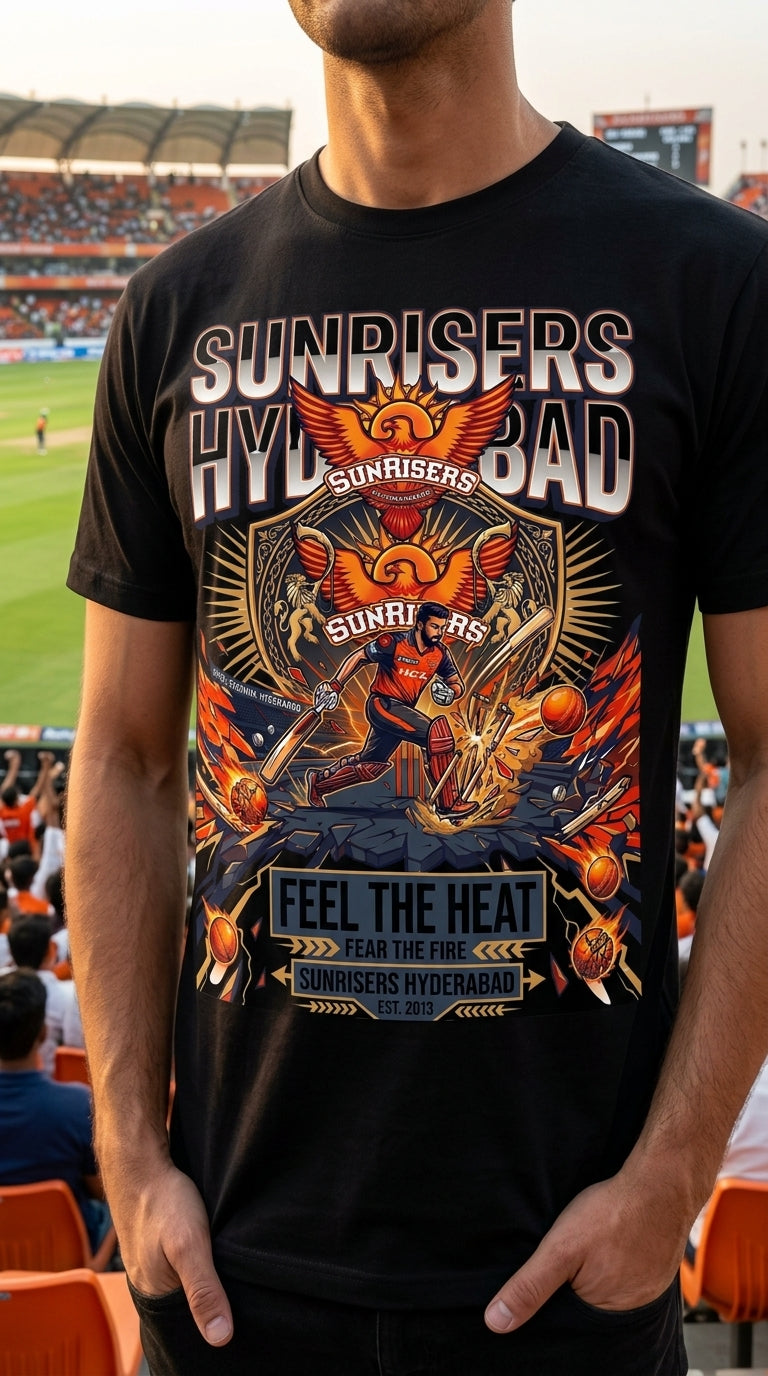 Feel the Heat β Sunrisers Hyderabad Fan T-Shirt