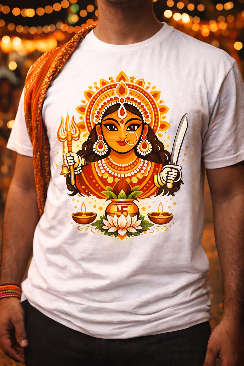 Maa Durga Divine Graphic T-Shirt | Spiritual Casual Style Te