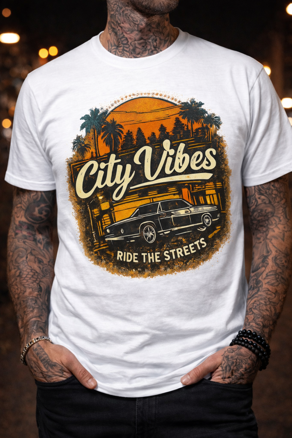 City Vibes Printed Travel Wear T-Shirt | Urban Graphic Casual Tee