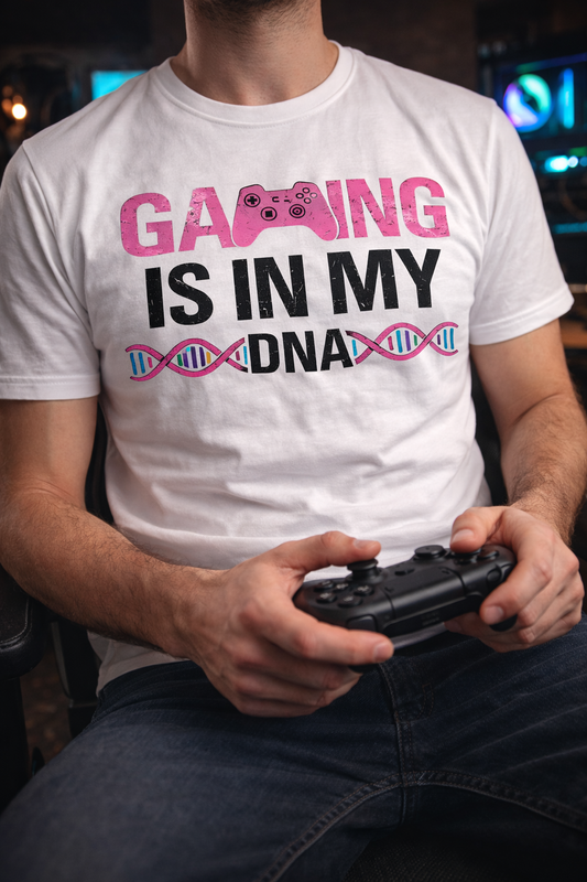 Gaming Is In My DNA Gamer Printed T-Shirt for Gamers