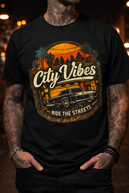City Vibes Printed Travel Wear T-Shirt | Urban Graphic Casual Tee