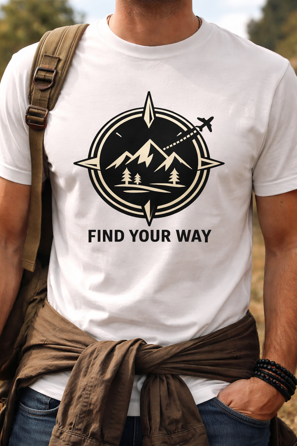 Find Your Way Printed Travel Wear T-Shirt | Inspirational Adventure Graphic Casual Tee