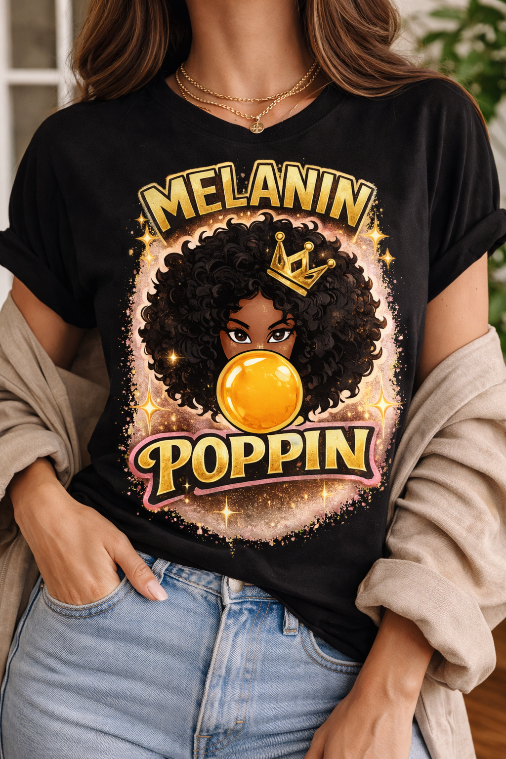 Melanin Poppin Graphic T-Shirt