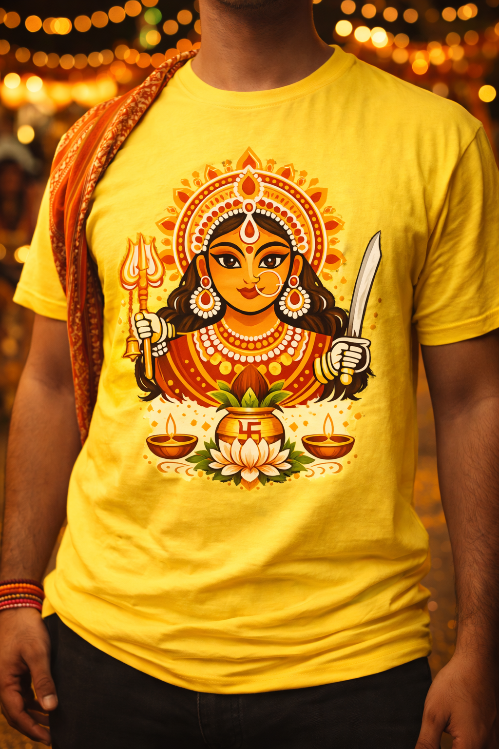 Maa Durga Divine Graphic T-Shirt | Spiritual Casual Style Te