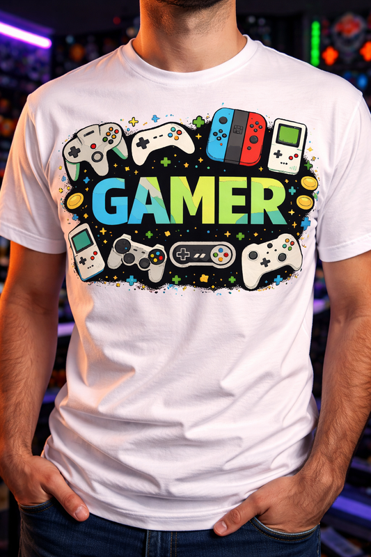 Gamer Printed T-Shirt – Cool Gaming Graphic Tee for Gamers