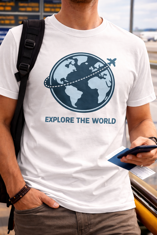 Explore The World Printed Travel Wear T-Shirt | Adventure Graphic Tee