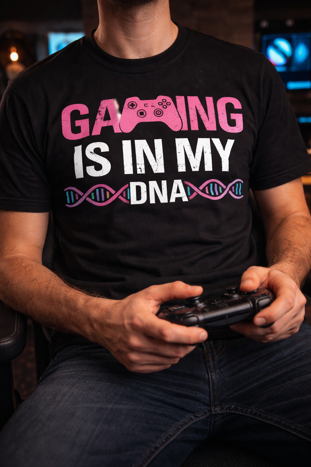 Gaming Is In My DNA Gamer Printed T-Shirt for Gamers