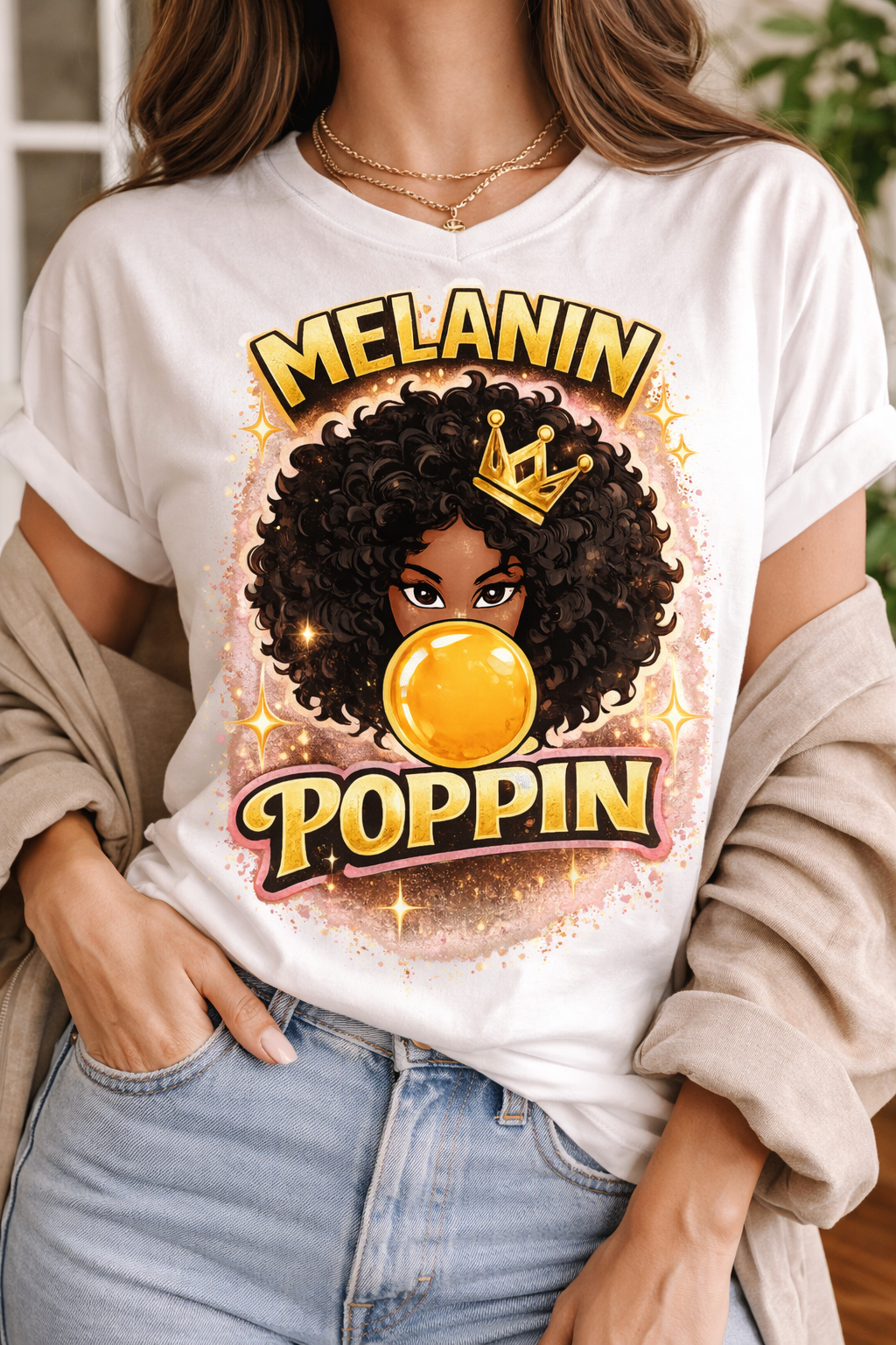 Melanin Poppin Graphic T-Shirt