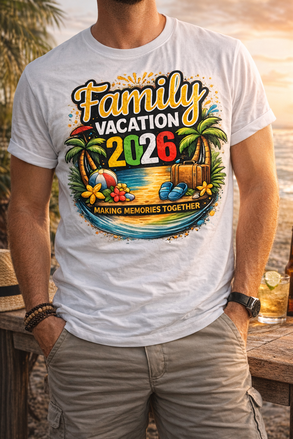Family Vacation Printed Travel Wear T-Shirt | Holiday Travel Graphic Casual Tee