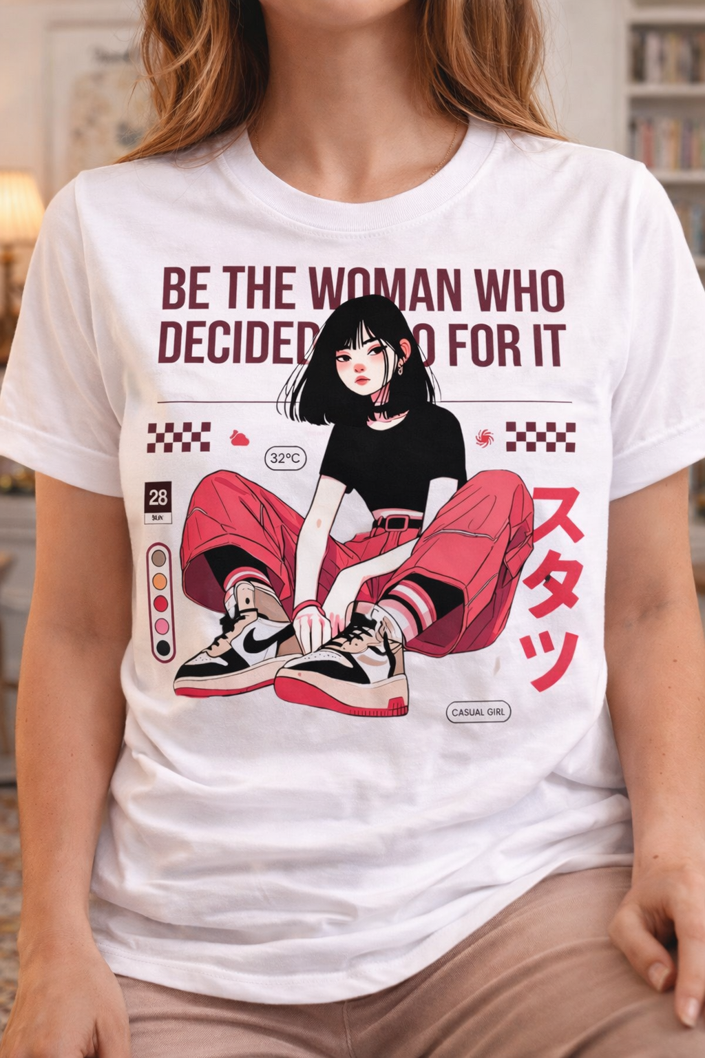 Go For It – Motivational Quote T-Shirt for Women