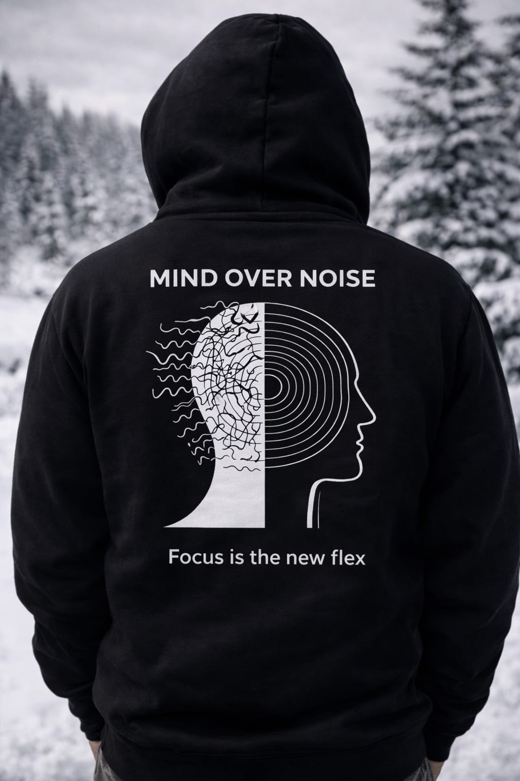 Motivational graphic sweatshirt with brain clarity design for entrepreneurs and students