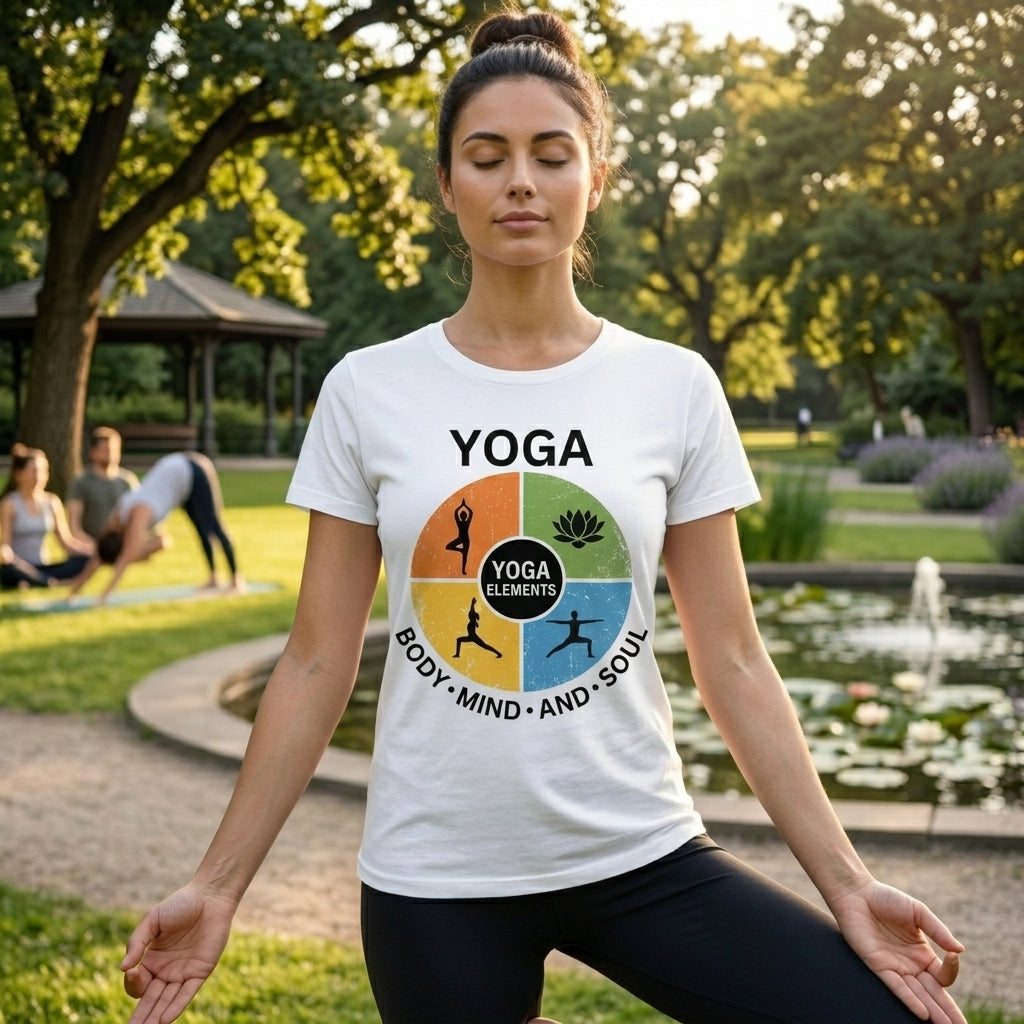 Yoga Connects Body Mind & Soul Printed T-Shirt