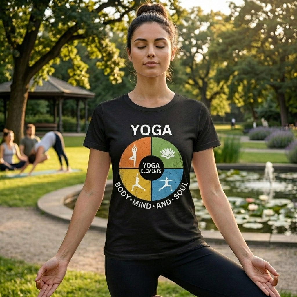Yoga Connects Body Mind & Soul Printed T-Shirt