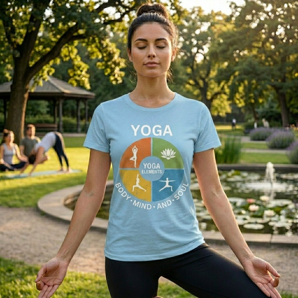 Yoga Connects Body Mind & Soul Printed T-Shirt