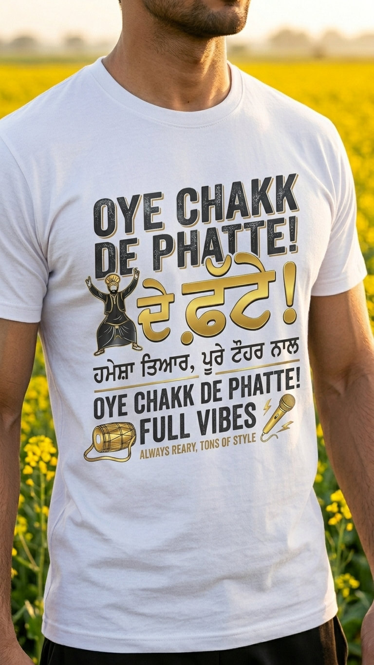 Oye Chak De Phatte Punjabi Swag T-Shirt