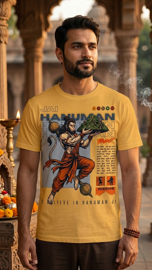 Divine Hanuman Chalisa Printed T-Shirt for Men and Woman